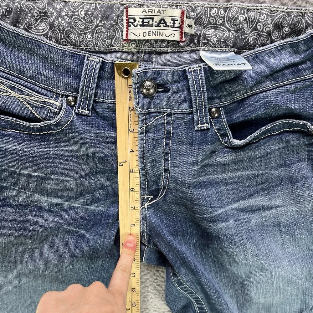 Ariat REAL Jeans Womens 30x30 Blue Performance Stretch Straight Leg Mid Rise 30S - Picture 11 of 16